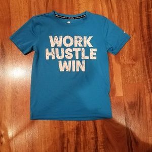 Adidas climalite turquoise athletic dri fit graphic tee sz 8 in great condition